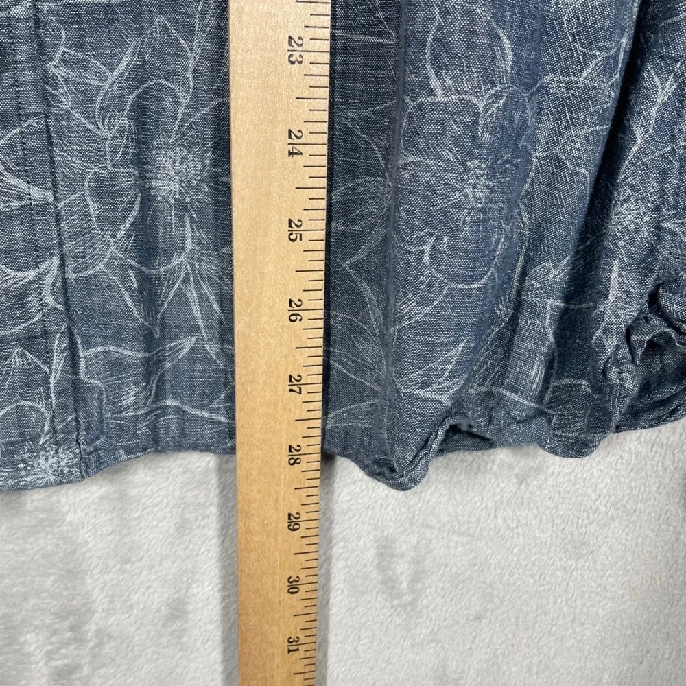 Banana Republic Mens Blue Floral Cotton Button Down Shirt Standard Fit Large